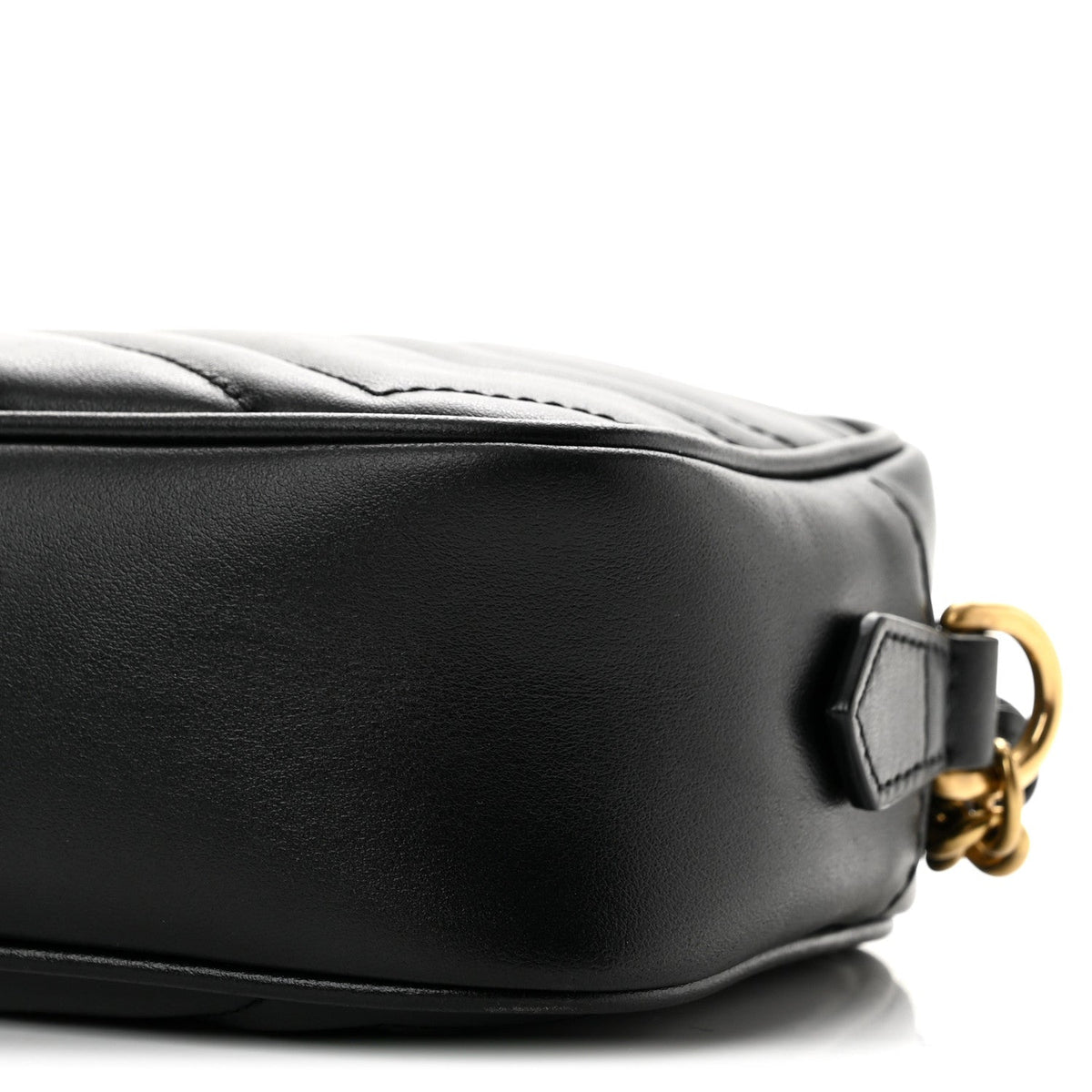 Calfskin Matelasse Mini GG Marmont Chain Shoulder Bag Black