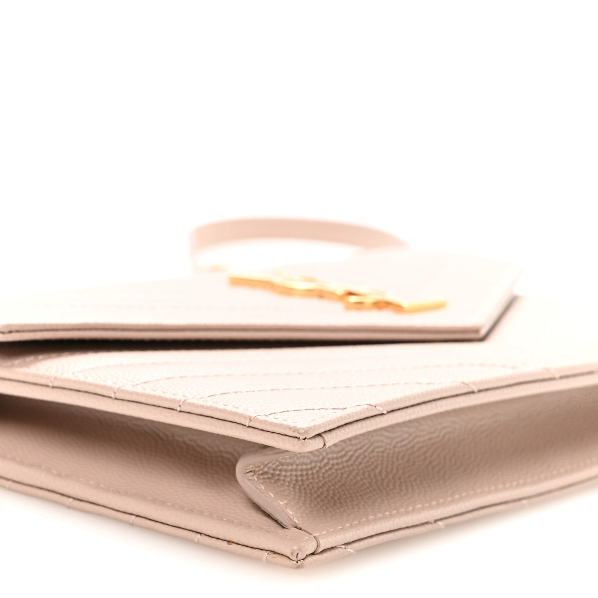 Grain De Poudre Matelasse Chevron Monogram Envelope Chain Wallet Rose Antic
