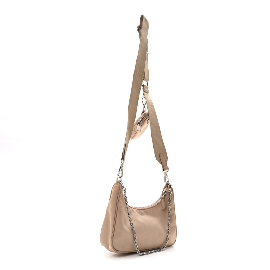 Tessuto Saffiano Re-Edition 2005 Shoulder Bag Cammeo