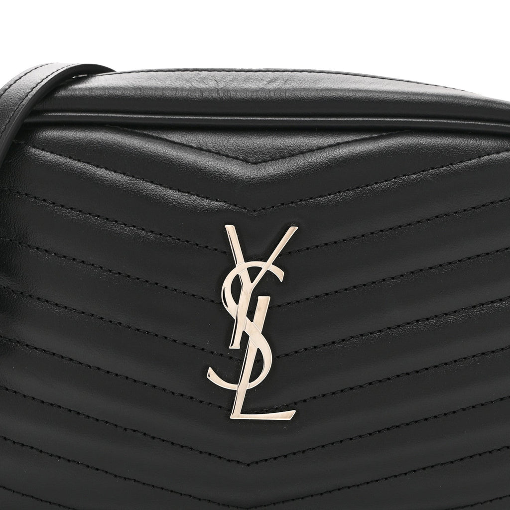 Calfskin Matelasse Monogram Mini Lou Camera Bag Black