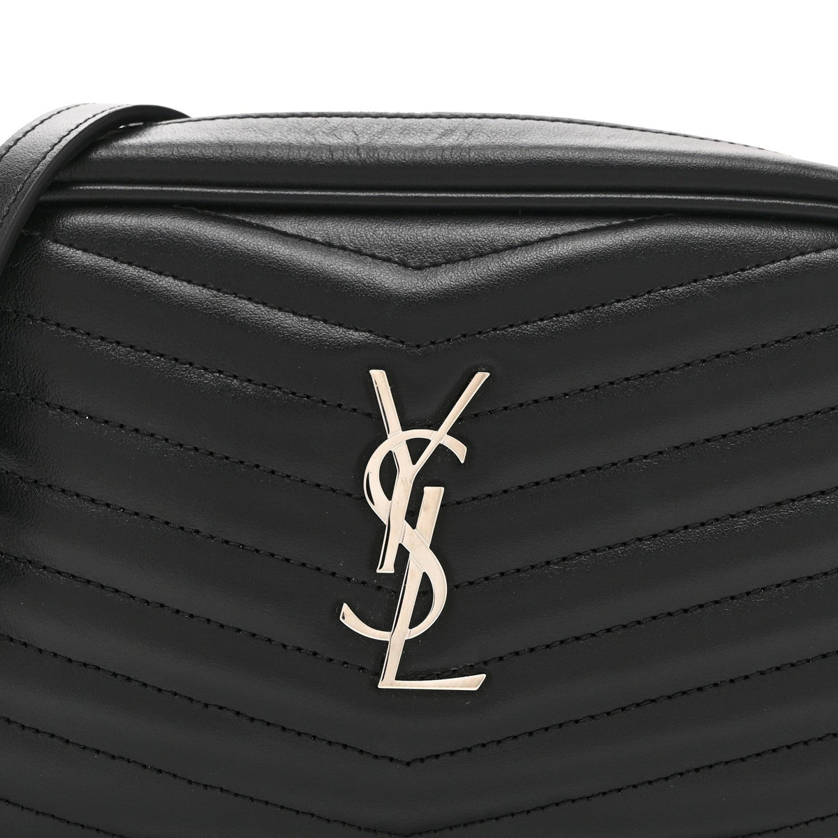 Calfskin Matelasse Monogram Mini Lou Camera Bag Black