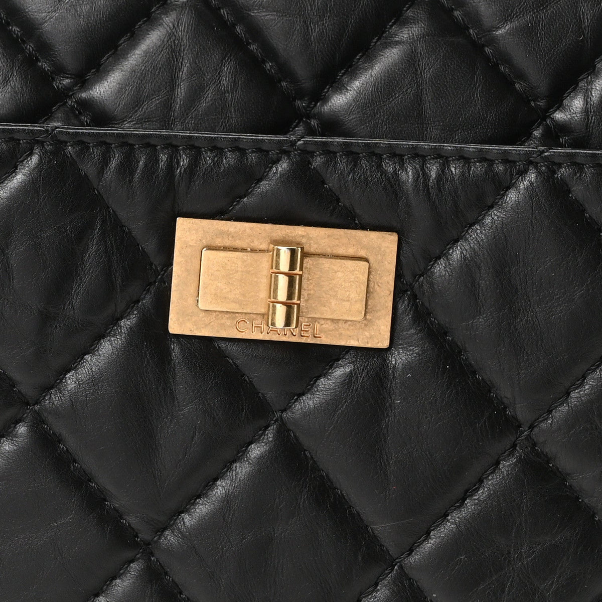 Aged Calfskin Quilted Large Reissue Camera Case Black Black