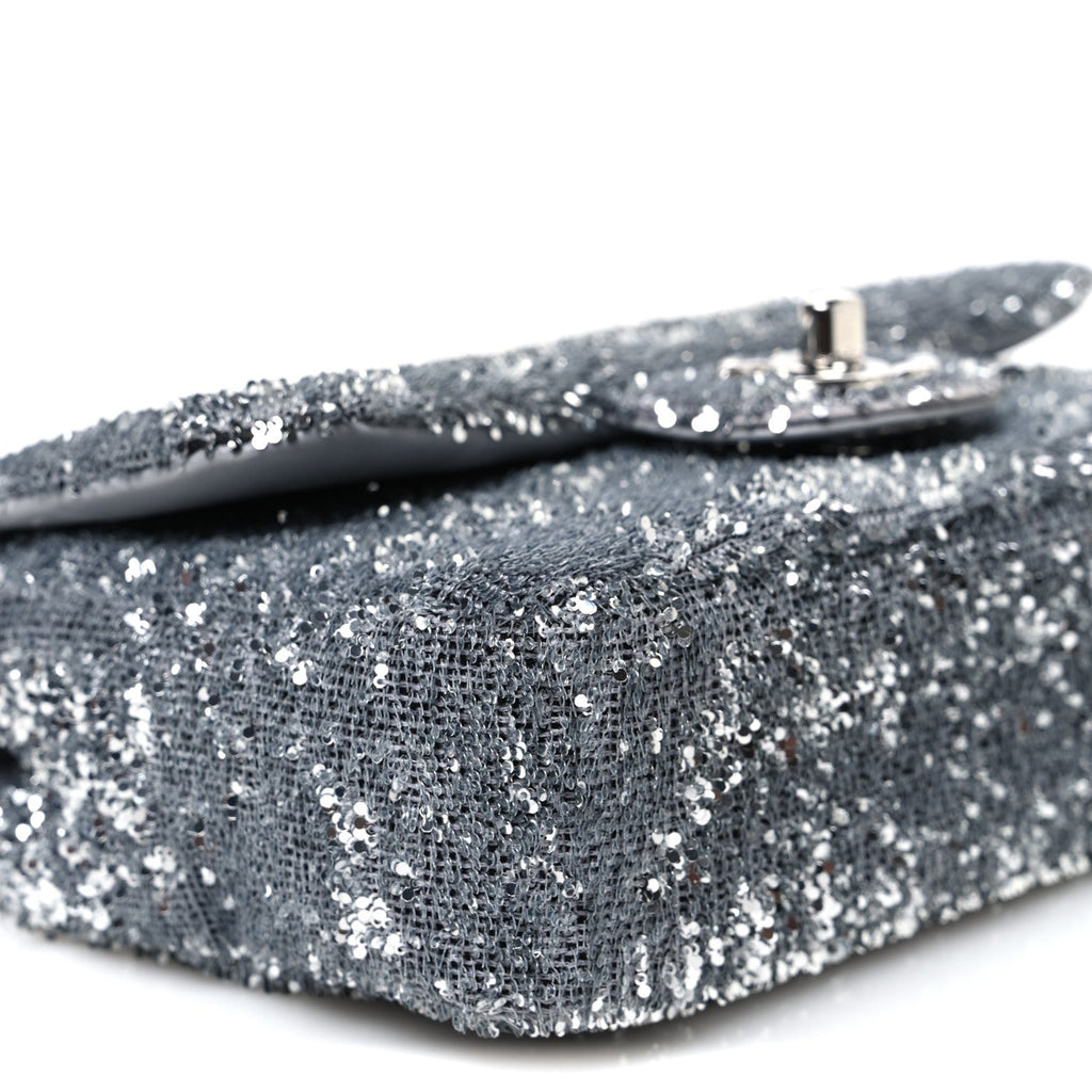 Sequin Mini Rectangular Flap Silver