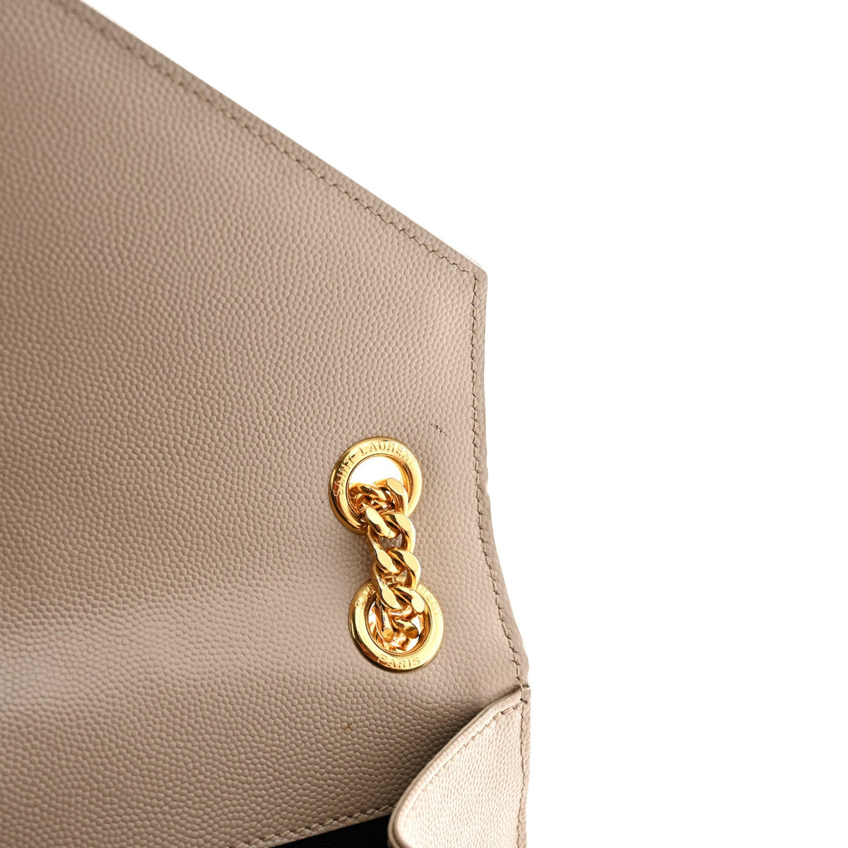 Grain De Poudre Textured Mixed Matelasse Medium Triquilt Monogram Satchel Dark Latte
