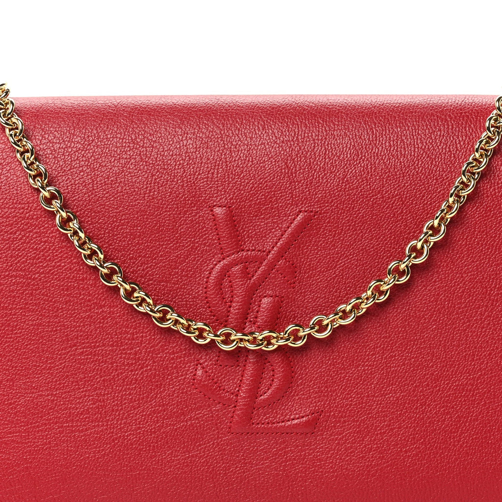 Calfskin Belle de Jour Chain Clutch Rouge Orient