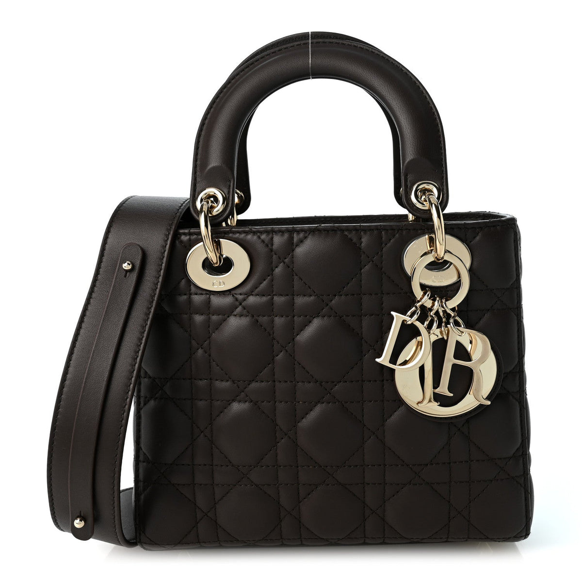 Lambskin Cannage Small My ABCDior Lady Dior Dark Chocolate