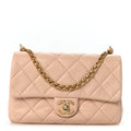 Lambskin Quilted Medium Fancy Jewel Flap Pink