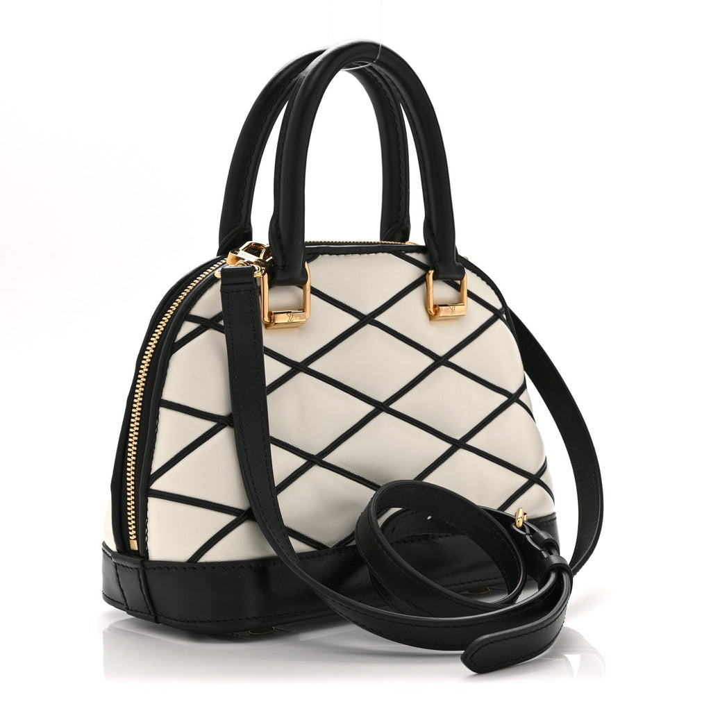 Lambskin Malletage Alma BB Black White