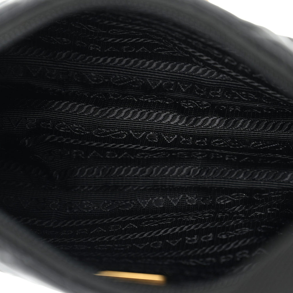 Tessuto Nylon Stitched Shoulder Bag Black