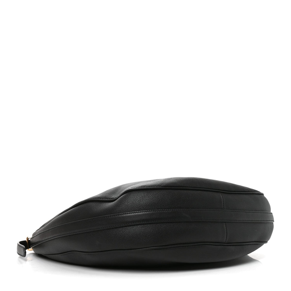Vitello Daino Medium Arque Shoulder Bag Black
