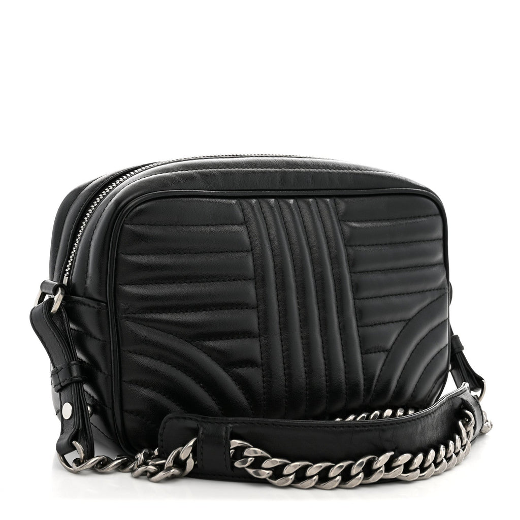 Soft Calfskin Diagramme Camera Bag Black