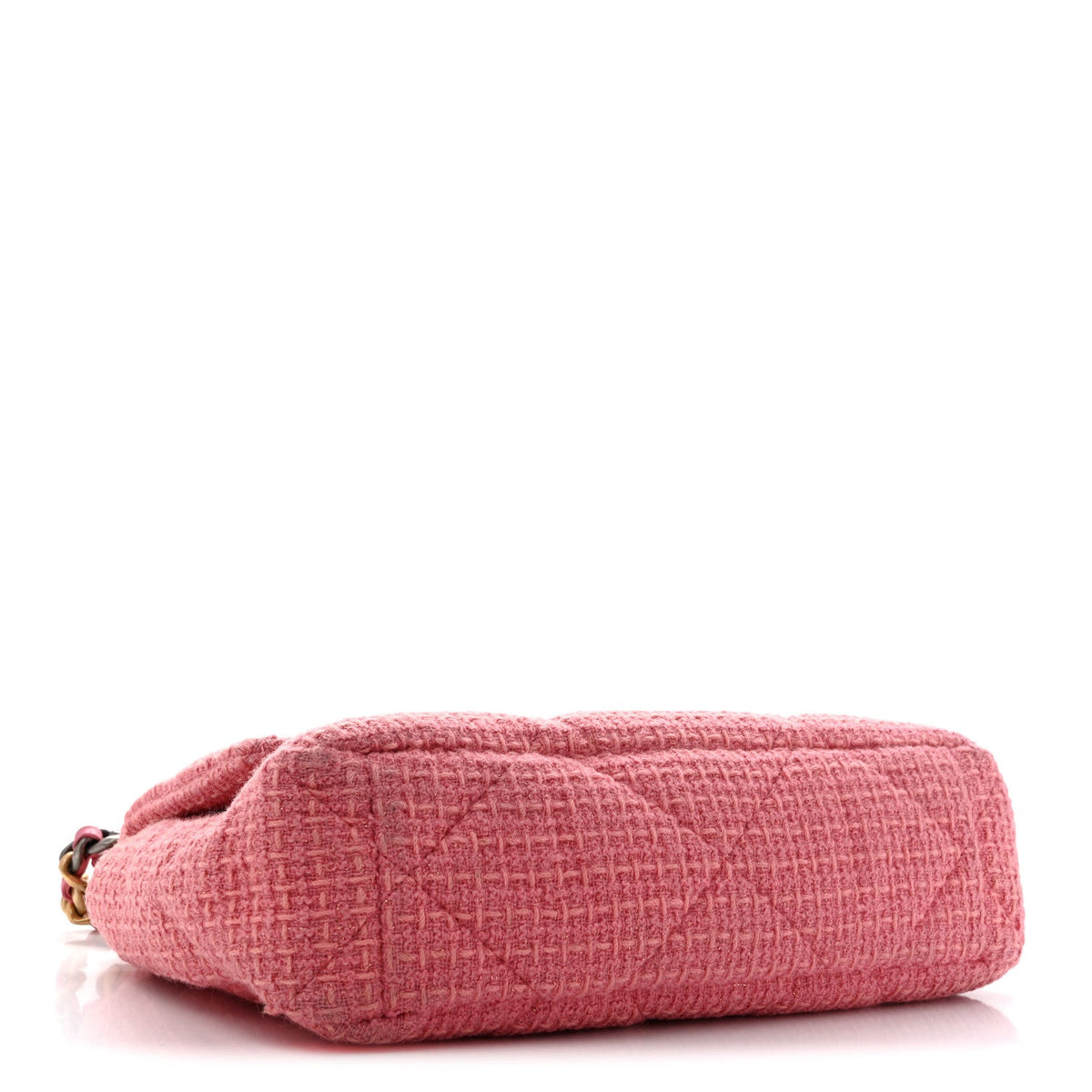 Metallic Tweed Quilted Large Chanel 19 Flap Pink