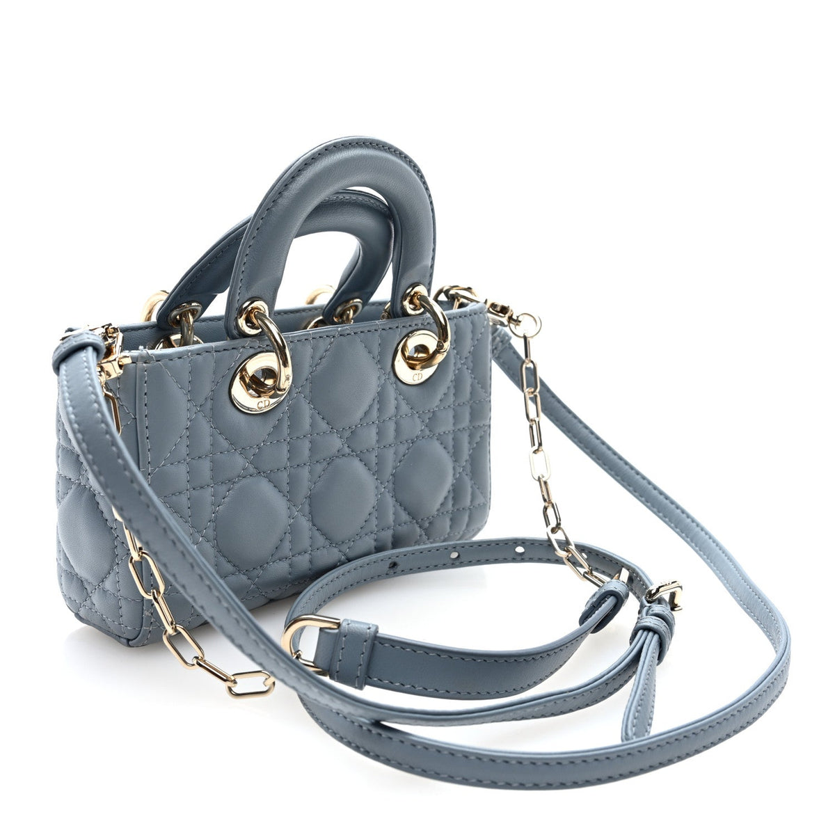 Lambskin Cannage Micro Lady D-Joy  Cloud Blue