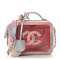 PVC Lambskin Filigree Small CC Filigree Vanity Case Pink Multicolor
