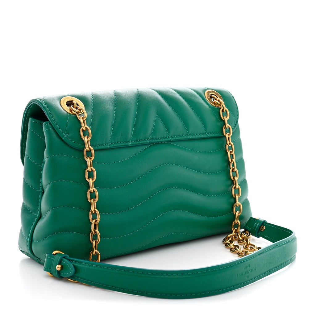 Calfskin New Wave Chain Bag MM NM Emerald