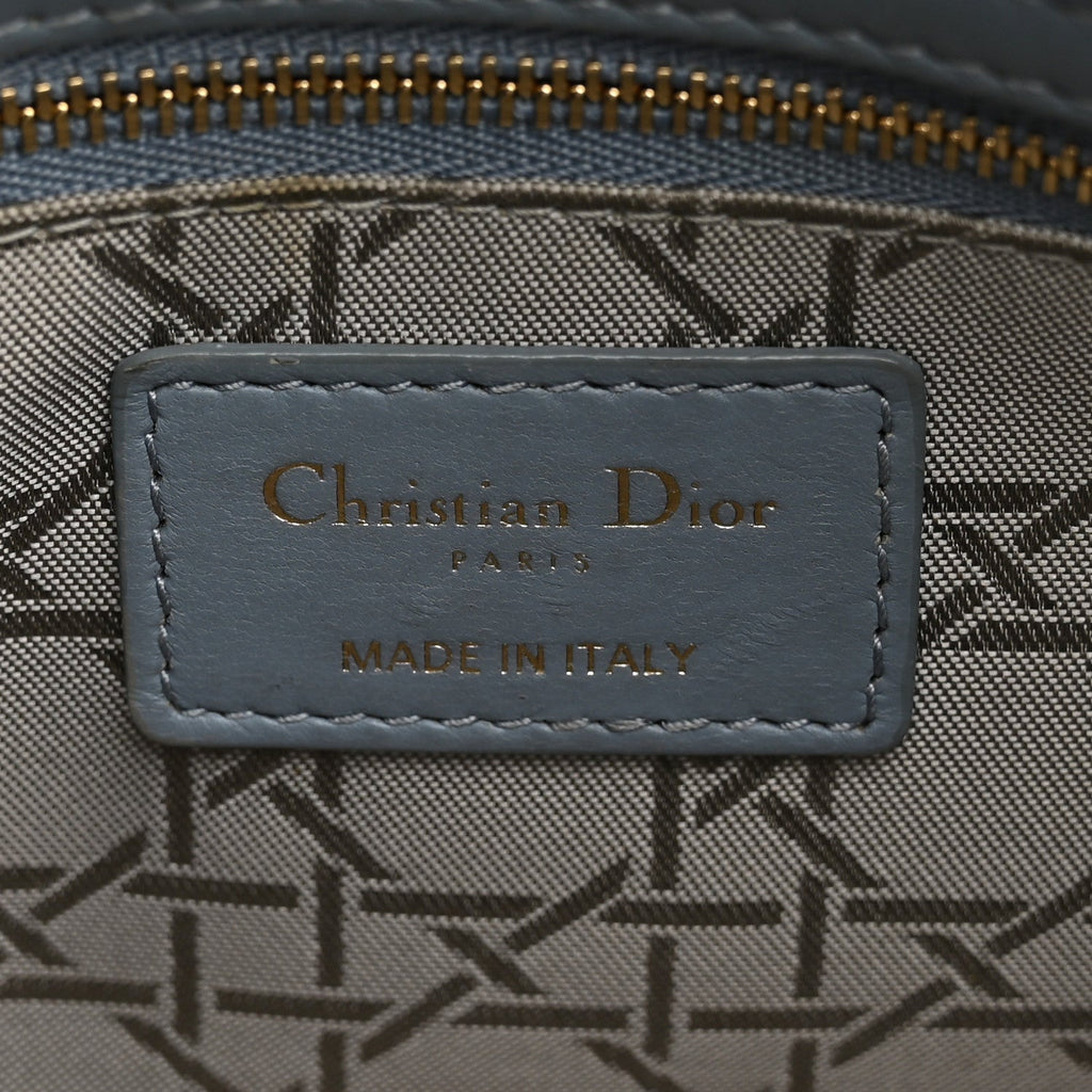 Lambskin Cannage Small Lucky Badges My Lady Dior Cloud Blue