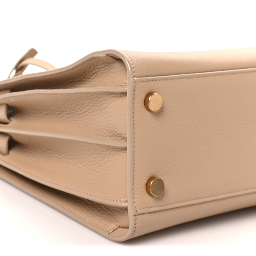 Grained Calfskin Baby Sac De Jour Souple Dark Beige