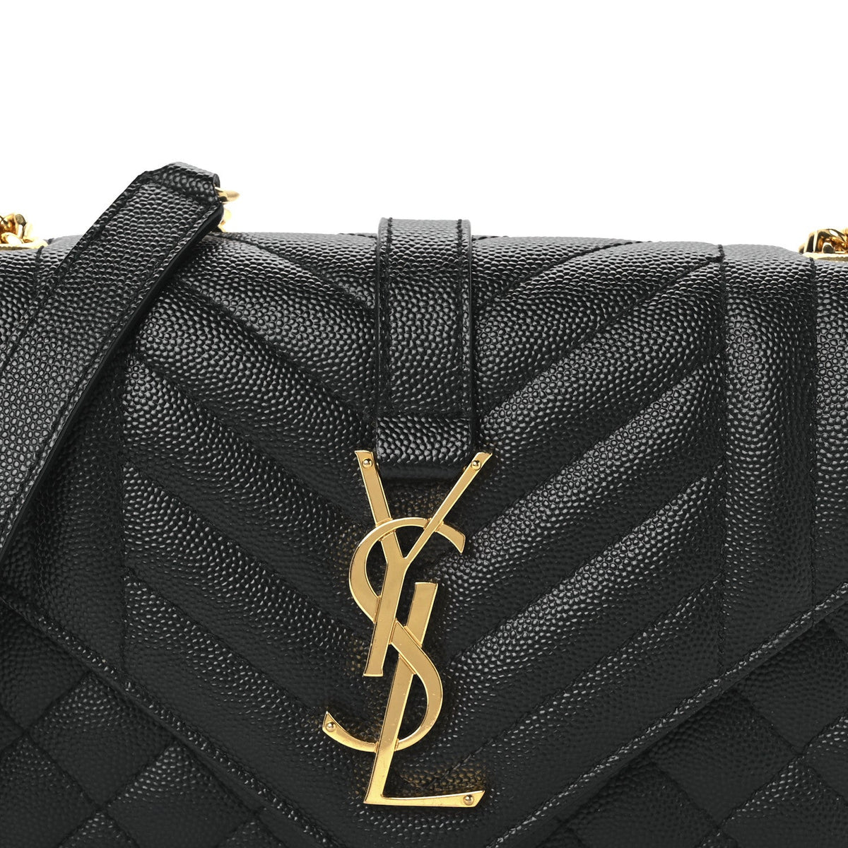 Grain De Poudre Textured Mixed Matelasse Triquilt Small Monogram Satchel Black