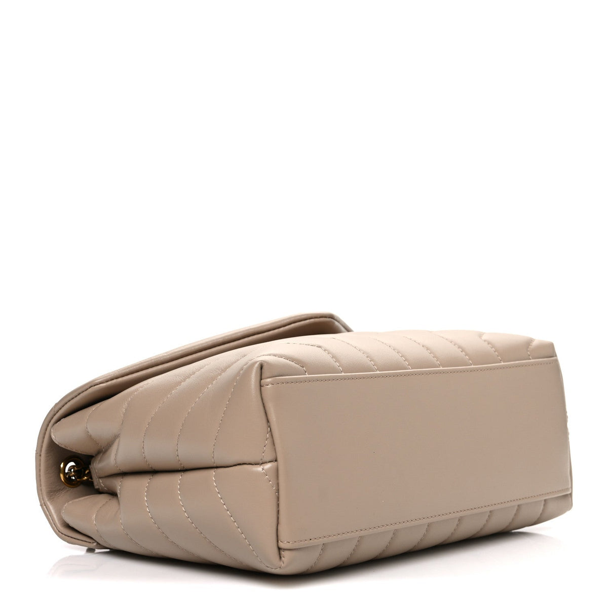 Calfskin Y Quilted Monogram Small Loulou Chain Satchel Dark Beige