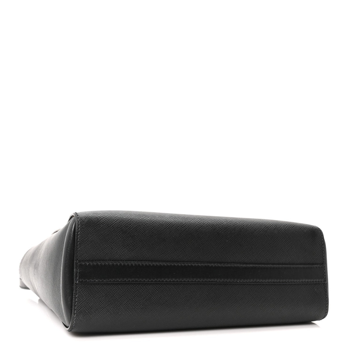 Saffiano Soft Calfskin Small Zippered Tote Black