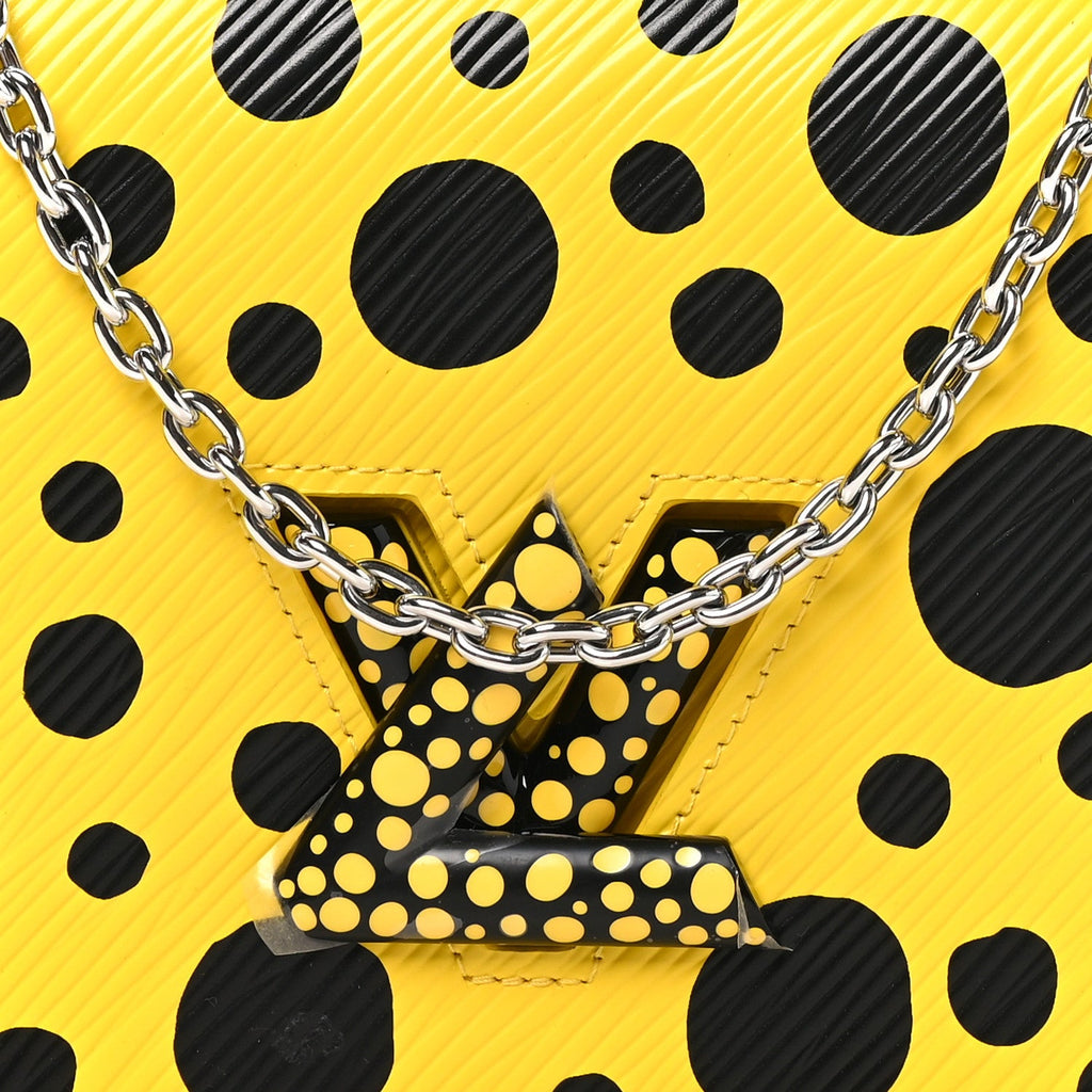 LV x YK Epi Infinity Dots Twist Belt Chain Wallet Yellow Black
