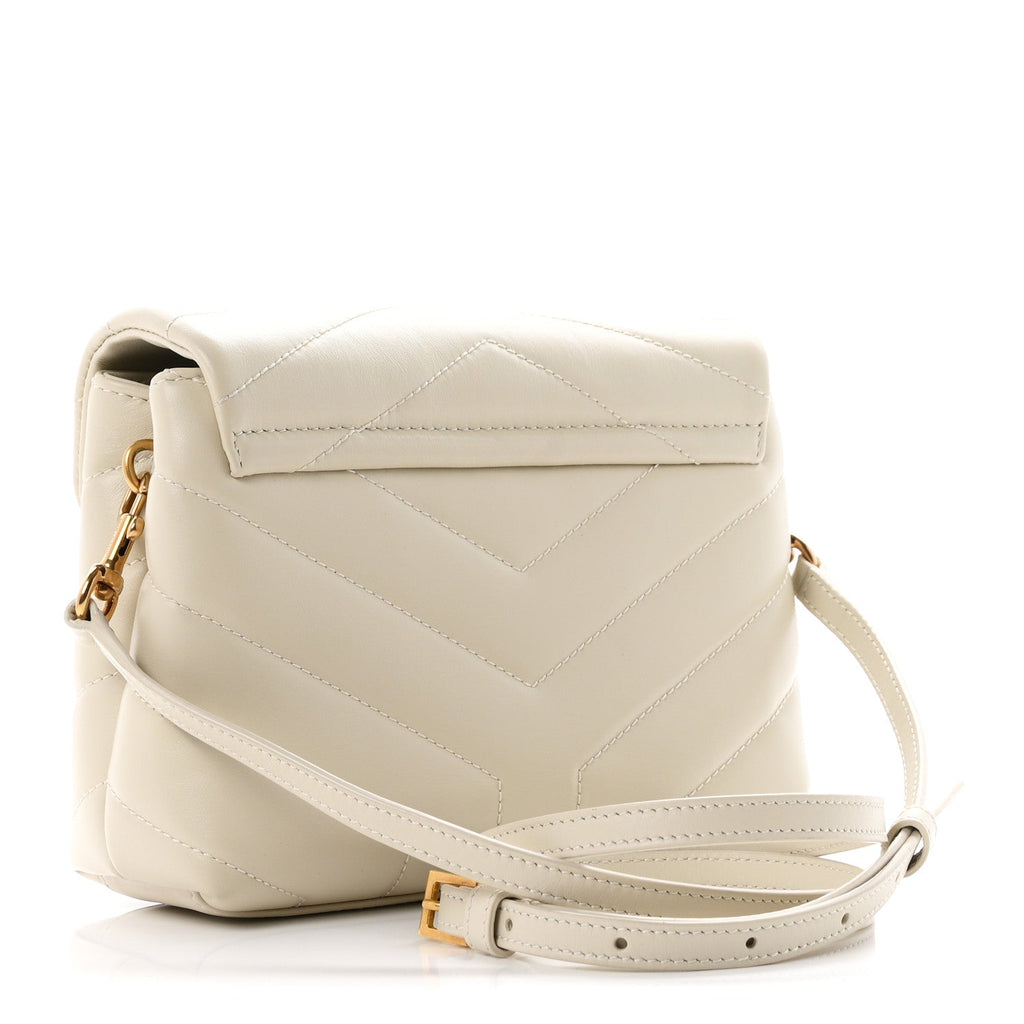 Calfskin Y Quilted Monogram Toy Loulou Crossbody Bag Blanc Vintage