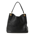 Vitello Phenix Embossed Logo Hobo Black