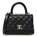 Caviar Quilted Extra Mini Coco Handle Flap Black