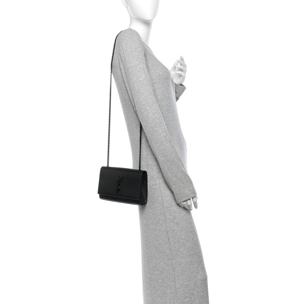Grain De Poudre Small Monogram Monochrome Kate Satchel Black