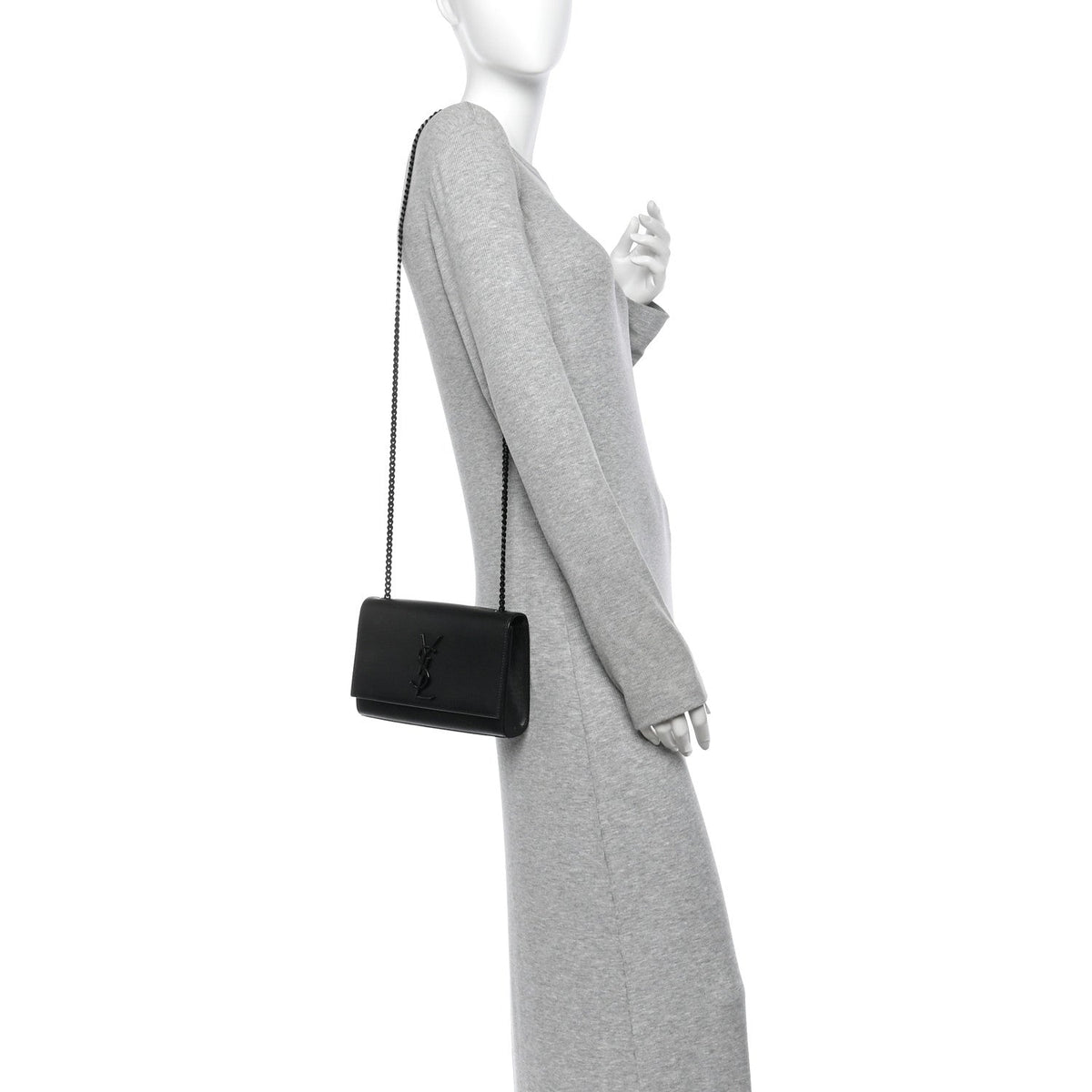 Grain De Poudre Small Monogram Monochrome Kate Satchel Black