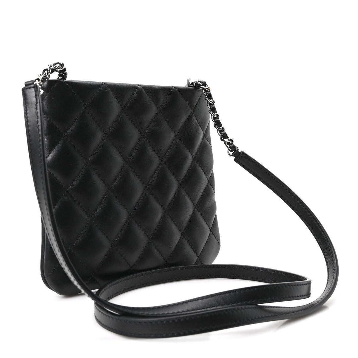 Lambskin Quilted Uniform Crossbody Bag Black