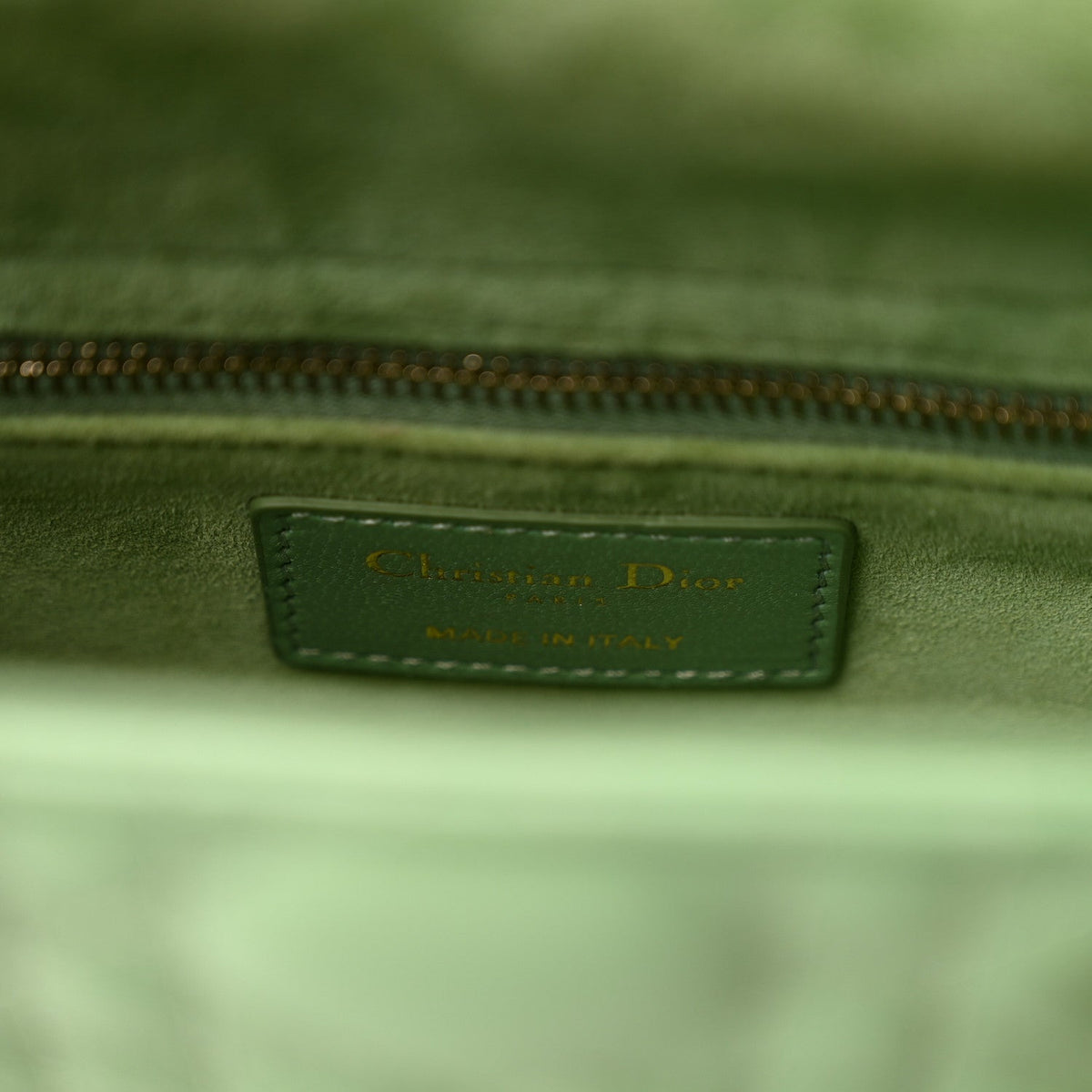 Lambskin Cannage Small My ABCDior Lady Dior Green