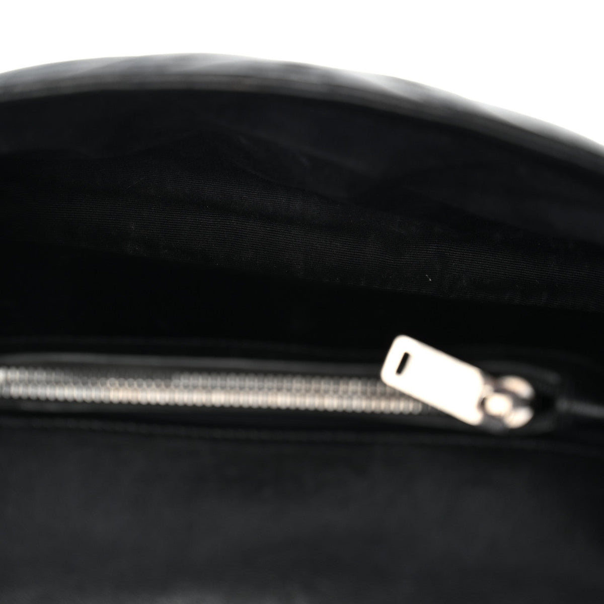 Sheepskin Matelasse Chevron Monogram Medium College Bag Black
