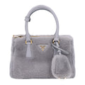 Montone Saffiano Mini Galleria Double Zip Tote Fiordaliso