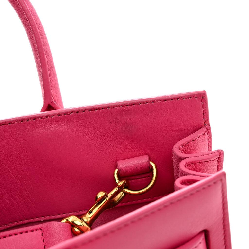 Grained Calfskin Nano Sac De Jour Lipstick Fuchsia
