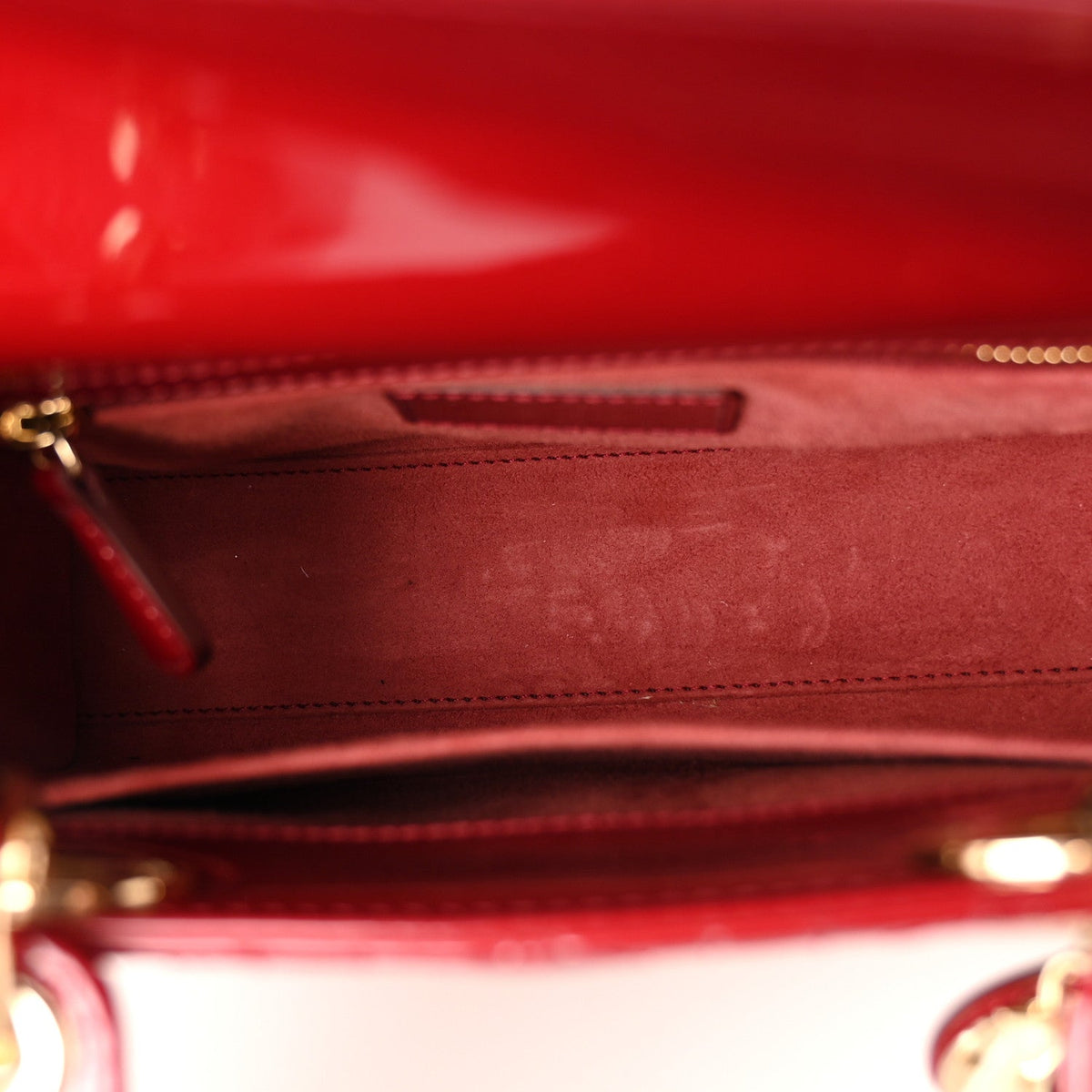 Patent Cannage Small My ABCDior Lady Dior Cherry Red