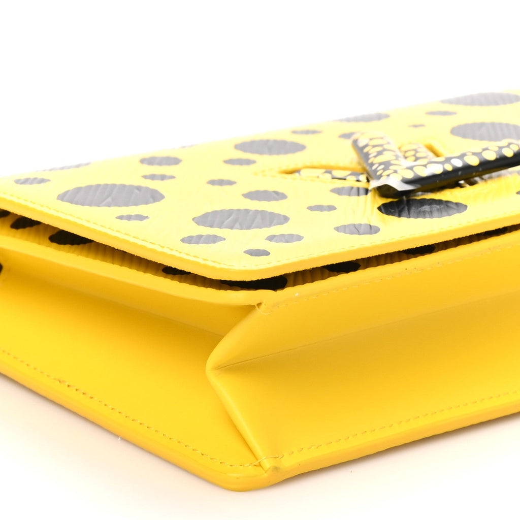 LV x YK Epi Infinity Dots Twist Belt Chain Wallet Yellow Black