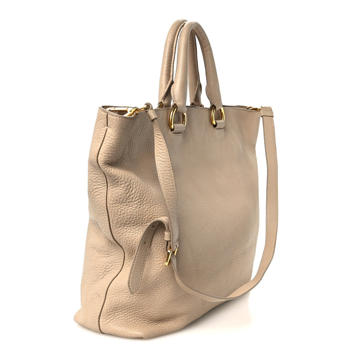 Vitello Daino Shopping Tote Argilla
