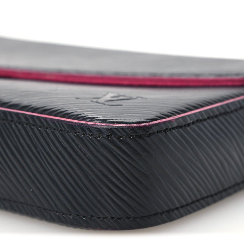 Epi Pochette Felicie Black Hot Pink