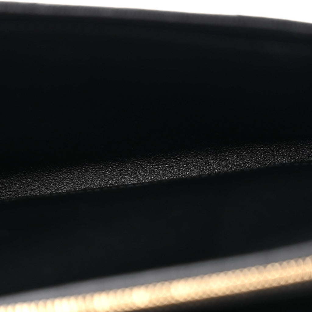 Grain De Poudre Matelasse Chevron Monogram Chain Wallet Black