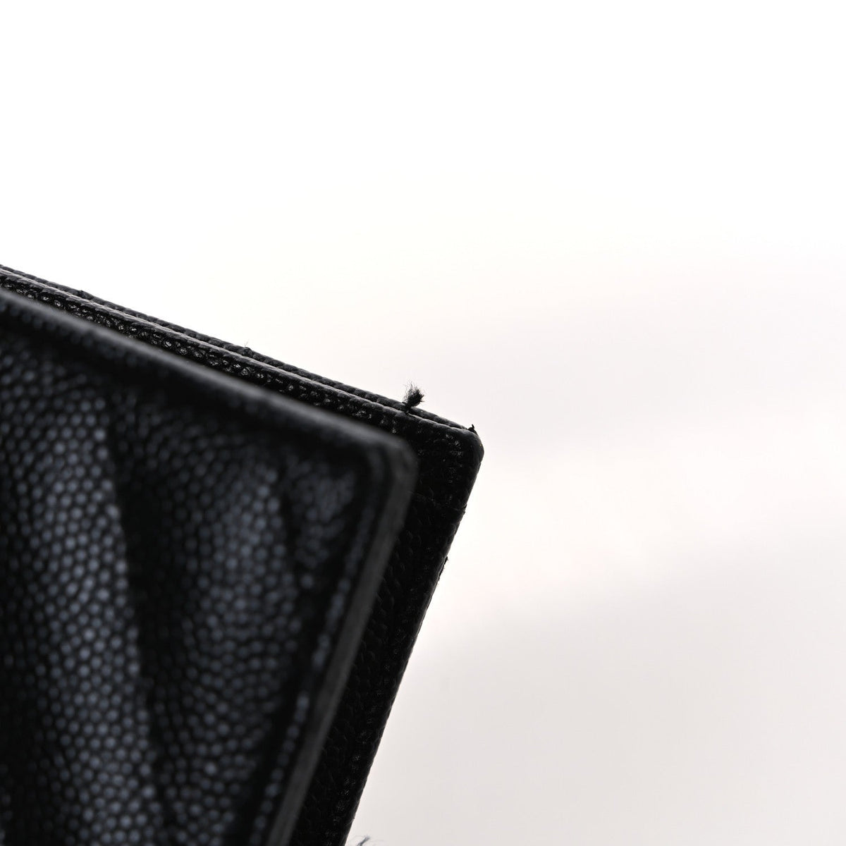 Grain De Poudre Matelasse Chevron Monogram Envelope Chain Wallet Black