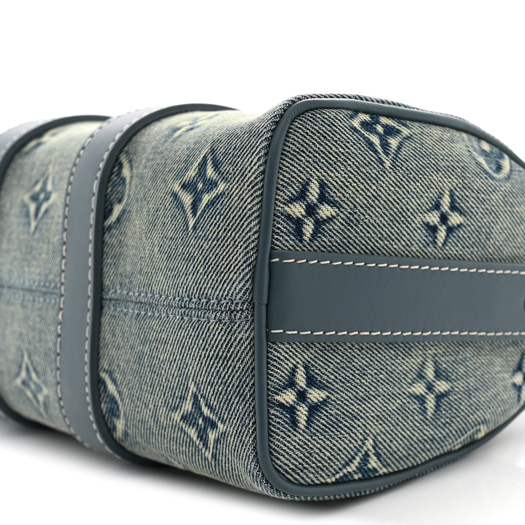 Monogram Washed Denim Keepall Bandouliere 25