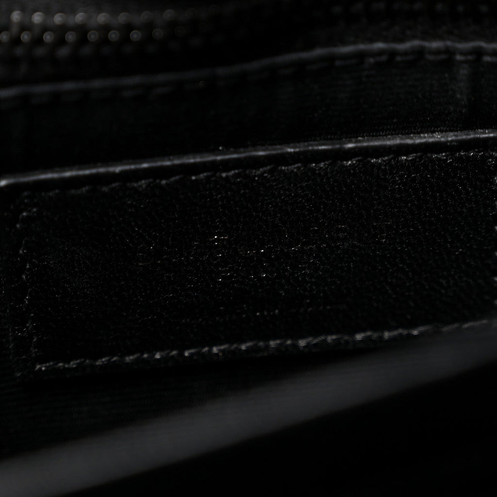 Calfskin Y Quilted Monogram Monochrome Toy Loulou Crossbody Bag Black