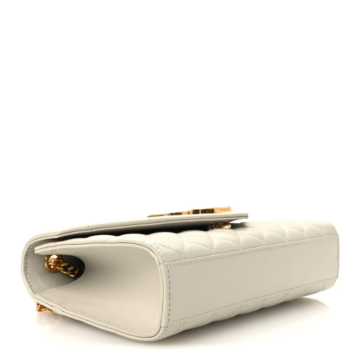 Grain De Poudre Textured Mixed Matelasse Triquilt Small Monogram Satchel Crema Soft