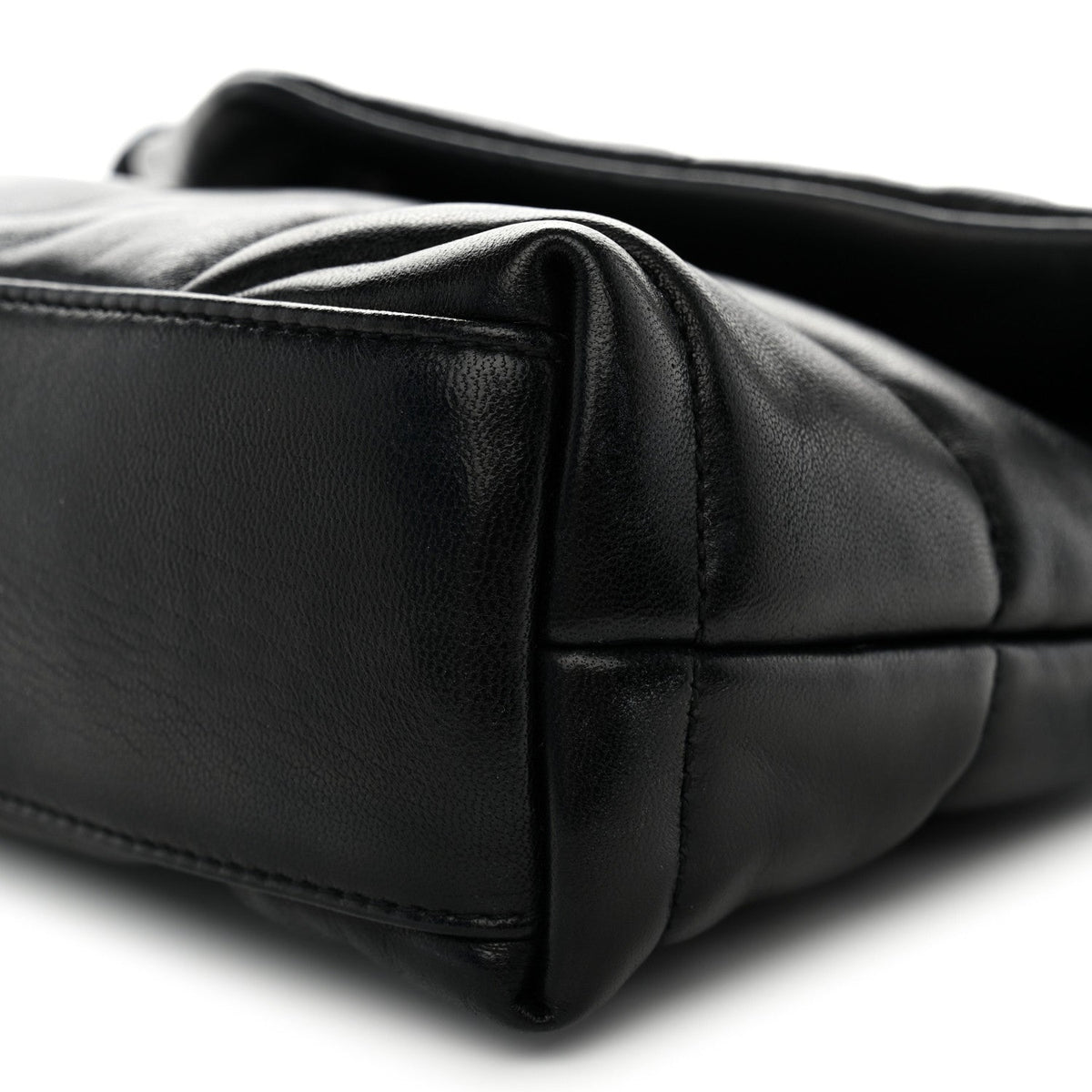 Lambskin Quilted Toy Loulou Puffer Monogram Chain Satchel Black