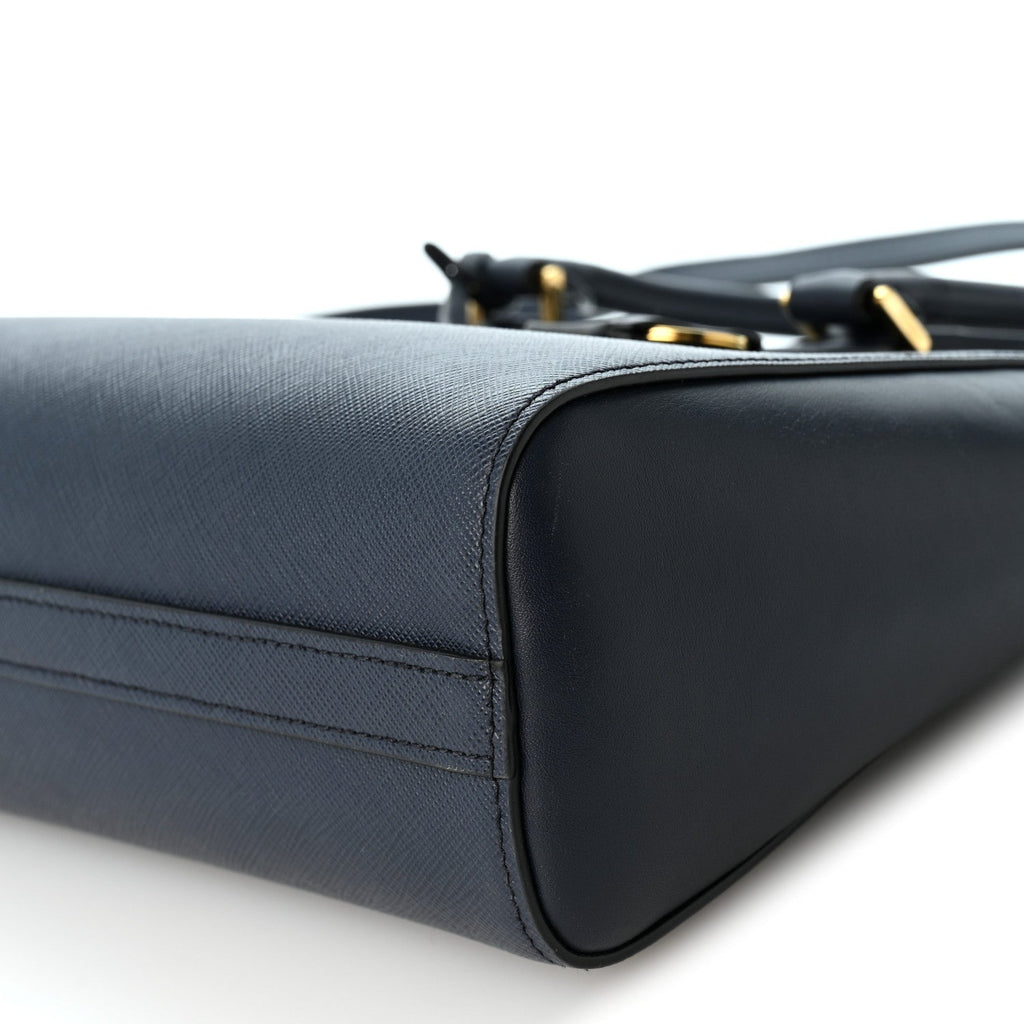 Saffiano Soft Calfskin Small Zippered Tote Baltico
