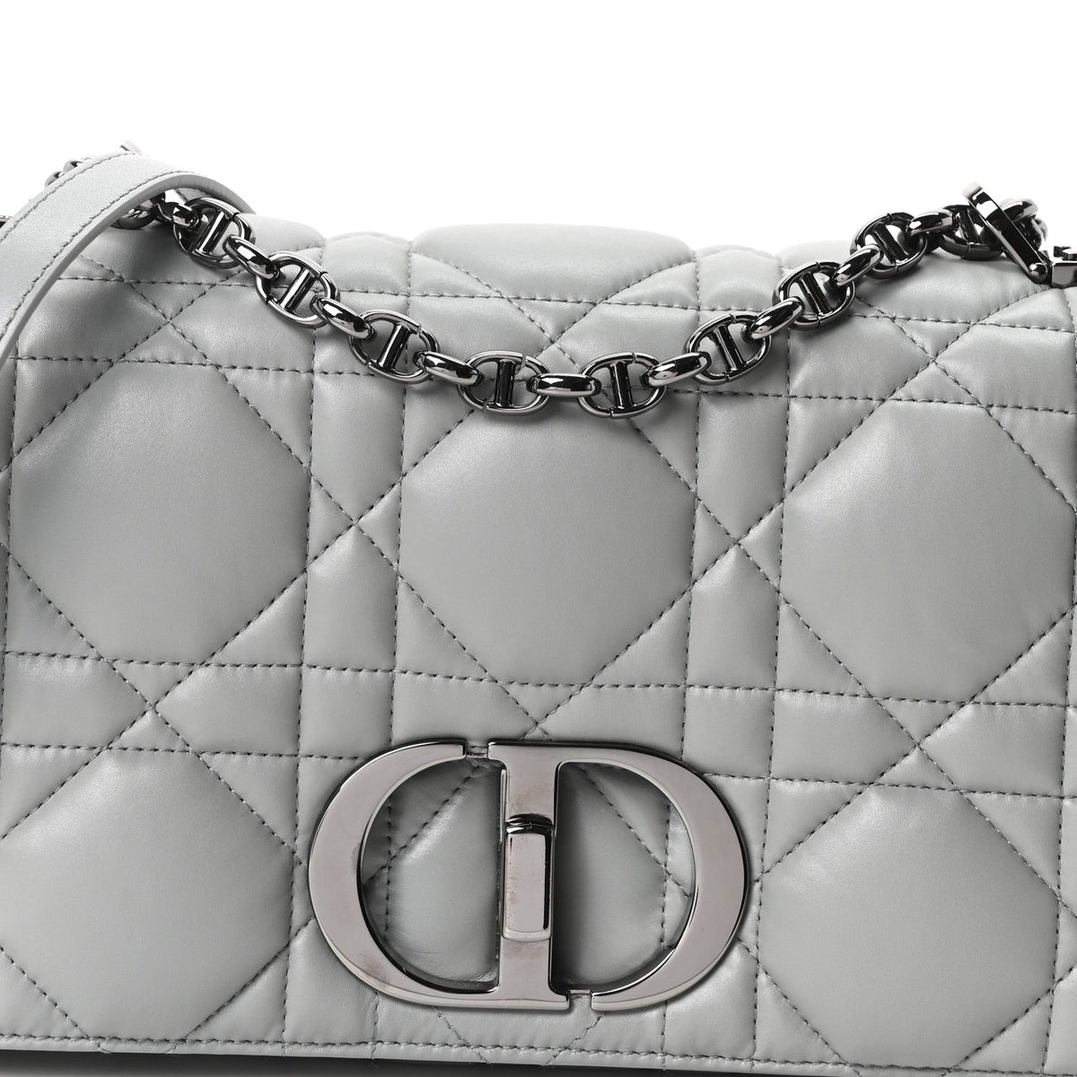 Calfskin Macrocannage Medium Caro Bag Iron Grey