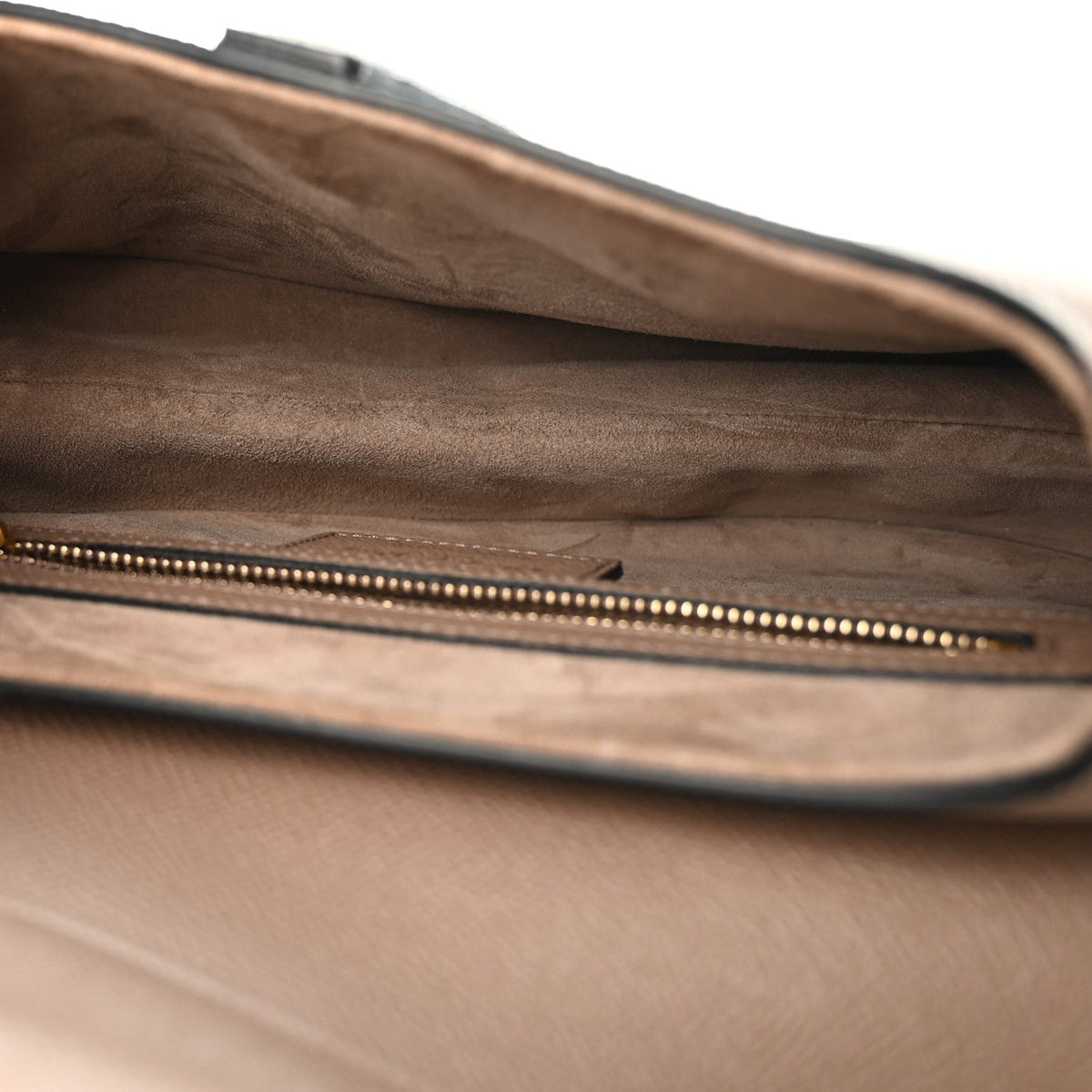 Grained Calfskin Saddle Bag With Strap Warm Taupe