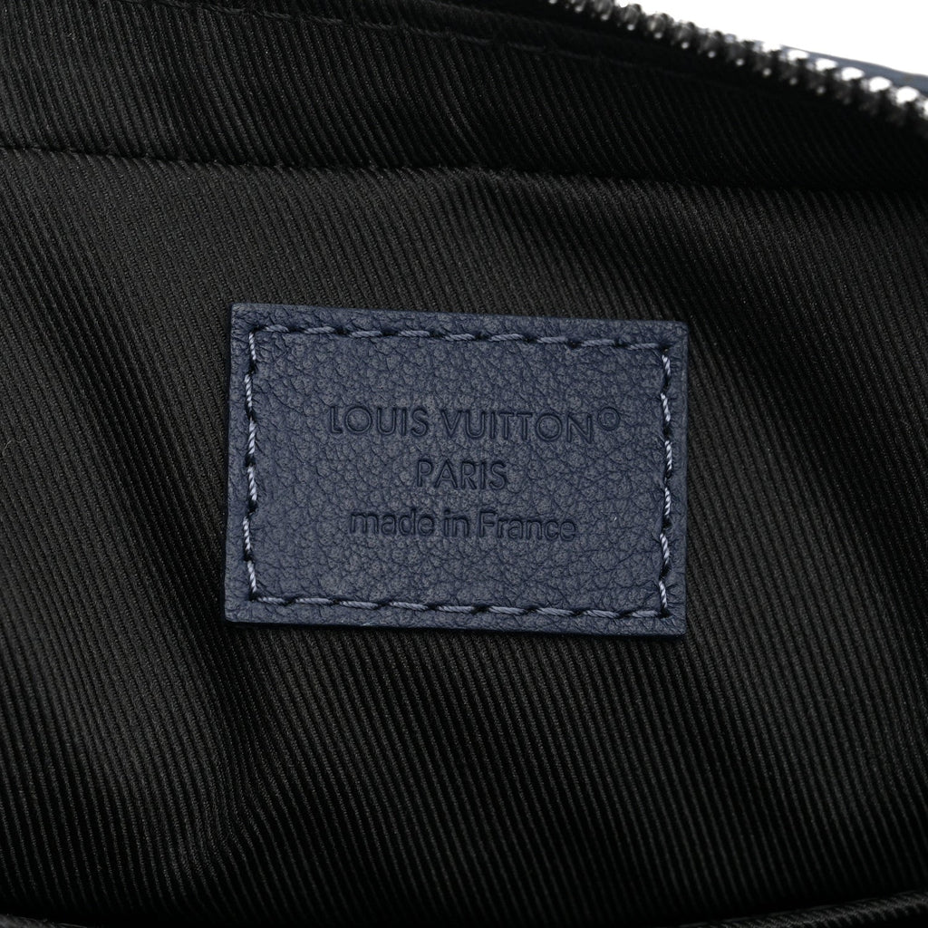 Calfskin Monogram Shadow Trio Messenger Navy