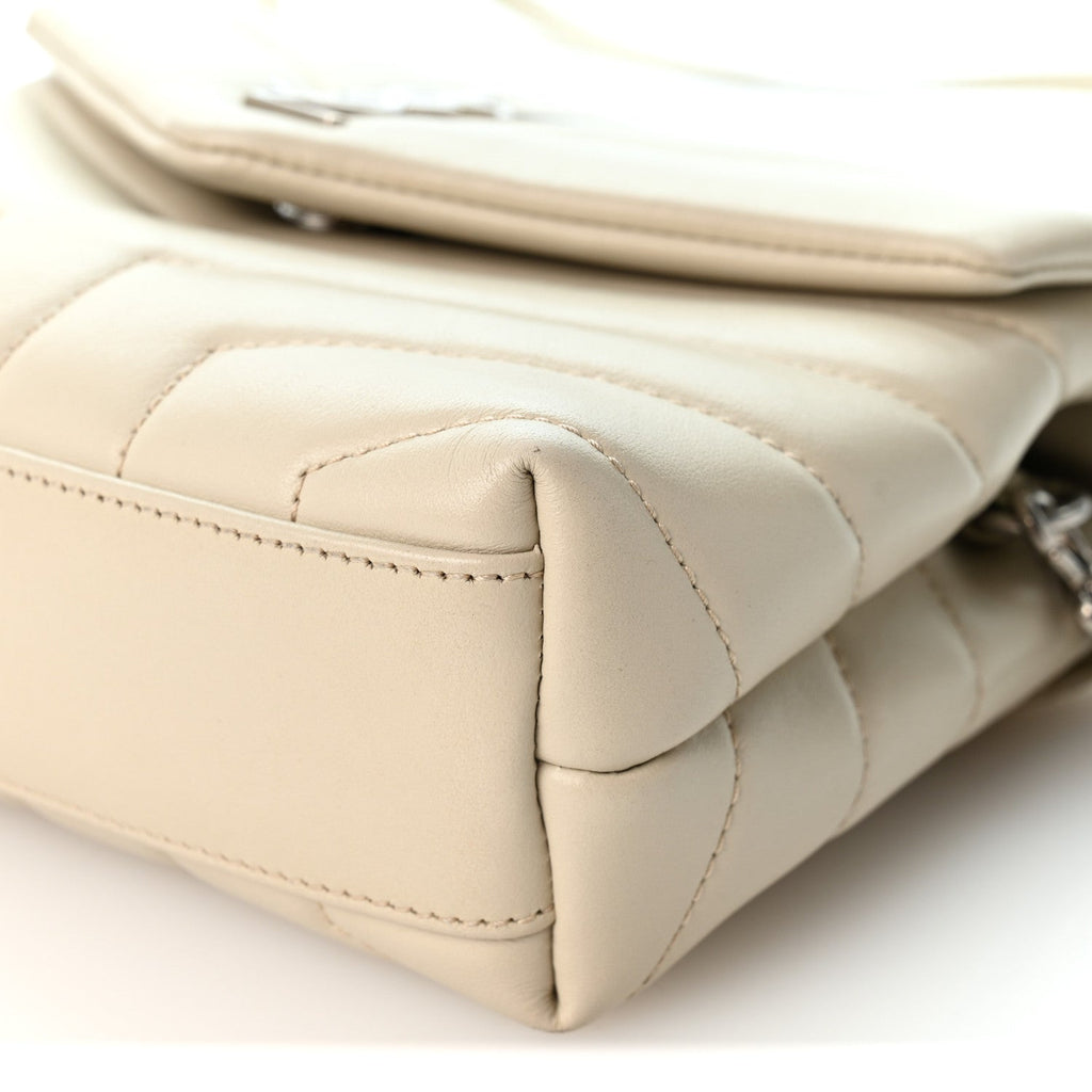 Calfskin Y Quilted Monogram Toy Loulou Crossbody Bag Blanc Vintage